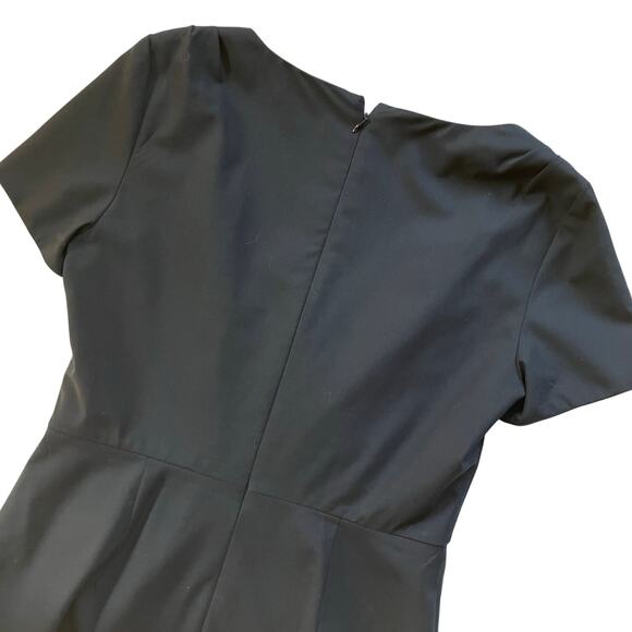 Banana Republic Black Pleated Wool Sheath Dress Size 8 Cocktail Elegant - Picture 4 of 6